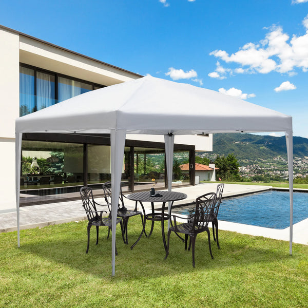3 x 3m Pop-Up Gazebo with Carry Bag, Adjustable Height, White
