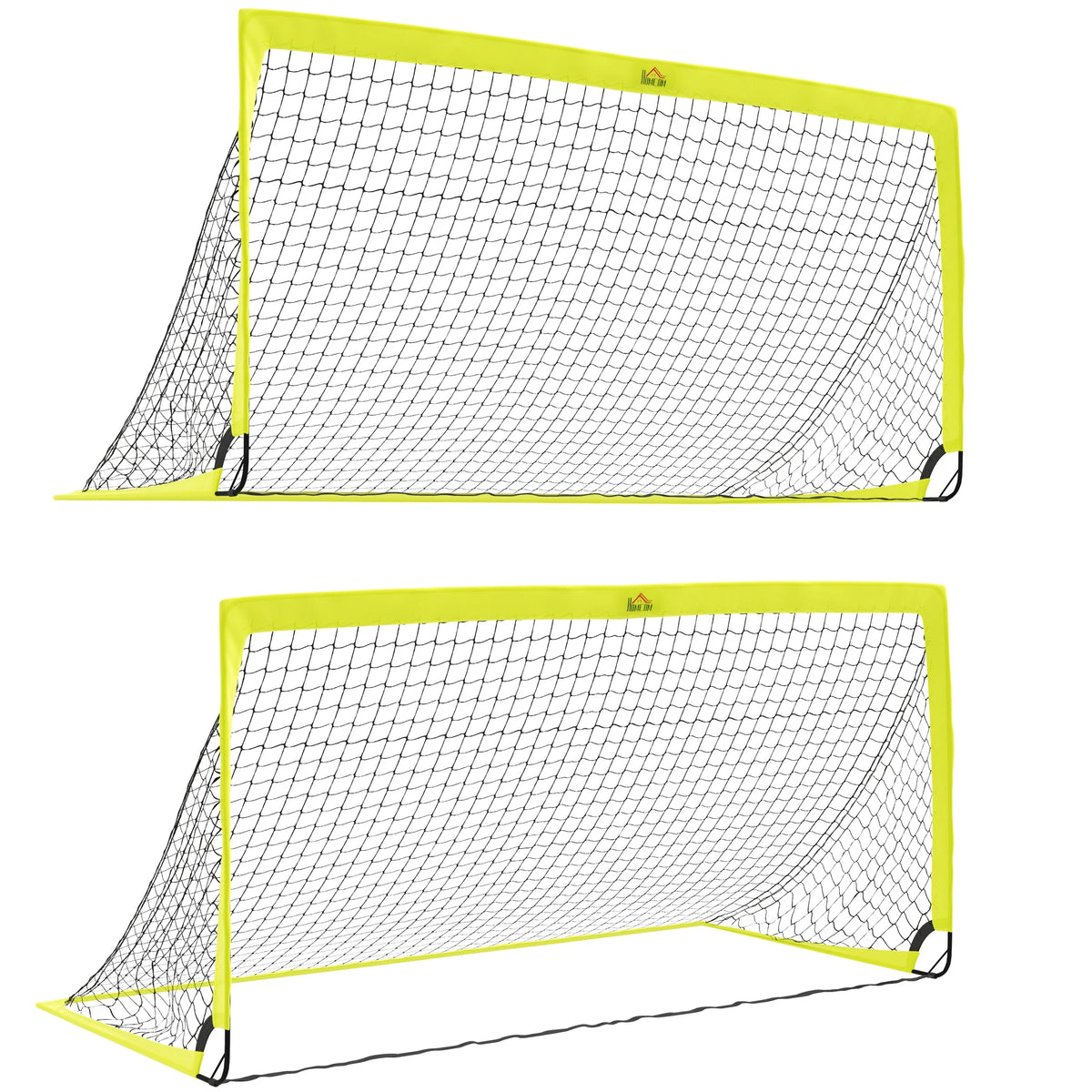 Set of 2 Foldable 6 x 3ft Football Goals with Carry Bag