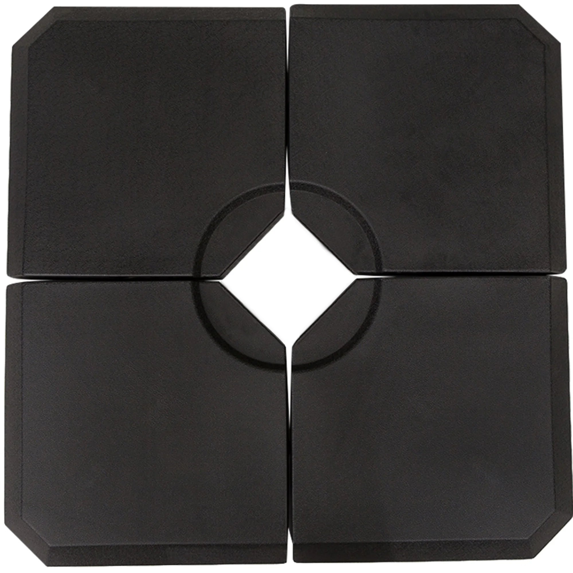 Set of 4 Parasol Base Weights for Cantilever Parasols Sand or Water Fill Up to 120kg for Cross Base Black