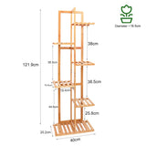 Tall Bamboo Plant Stand Flower Display Rack 5 or 6 Tier Indoor Outdoor Garden Storage Home Decor