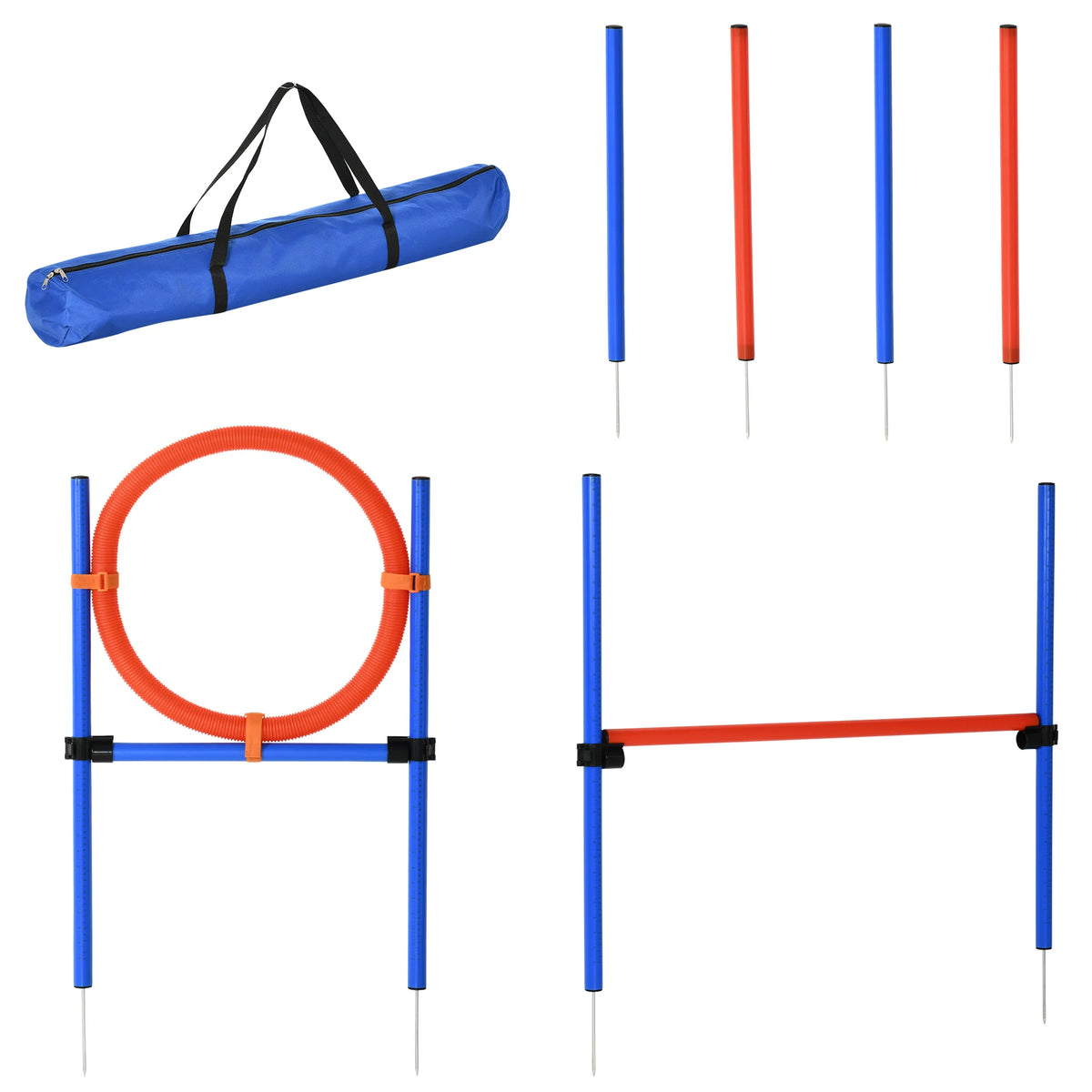 Outdoor Dog Agility Set with Jump, Hoop and Turnstile Poles