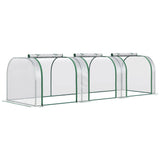 Tunnel Greenhouse with Steel Frame and Zipped Roll-Up Doors for Garden Patio Balcony and Allotment