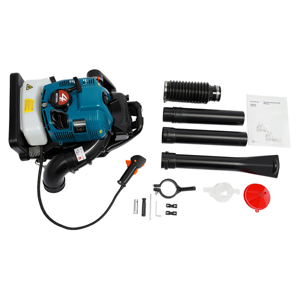 75.6cc 4-Stroke Petrol Backpack Leaf Blower, 2.6kW with 1.9L Tank