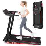 Foldable Electric Treadmill with Incline 12km/h Smart App Control LED Display Home Gym
