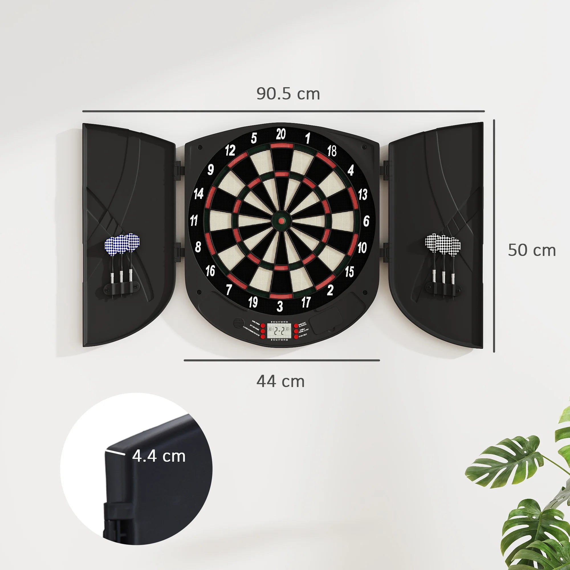 Electronic Dartboard Set 26 Games 185 Variations LCD Display for Up to 8 Players with 6 Darts Ages 8+