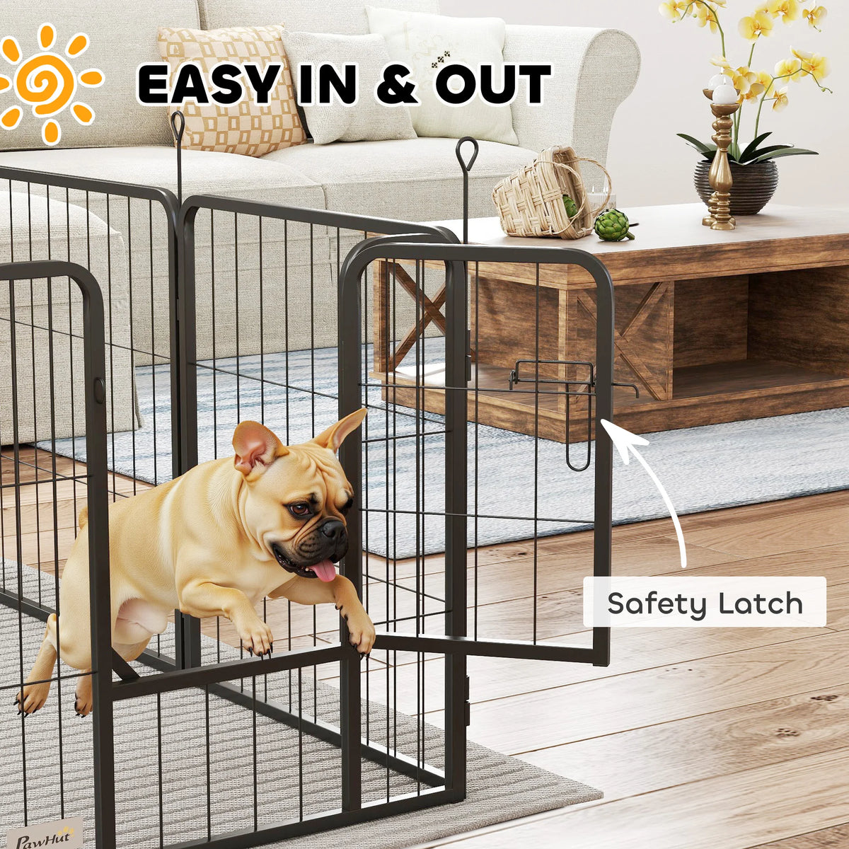 12 Panel Dog Pen for Small Dogs & Puppies, Foldable, 60cm High