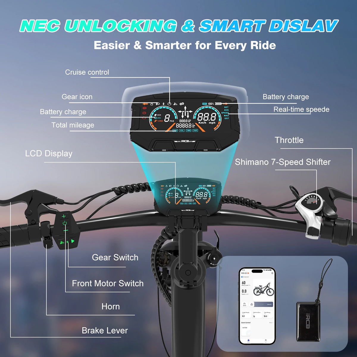 G5 27.5 Inch Electric Bike with 250W Motor, 36V 10.4Ah Removable Battery, App and NFC Unlock, 21-Speed