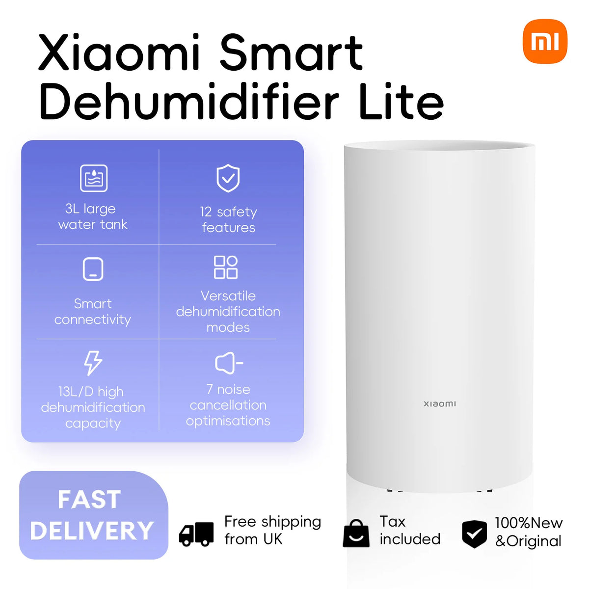 Smart Dehumidifier 13L/Day with Wi-Fi App Control, Model DM-CS13BFA5B