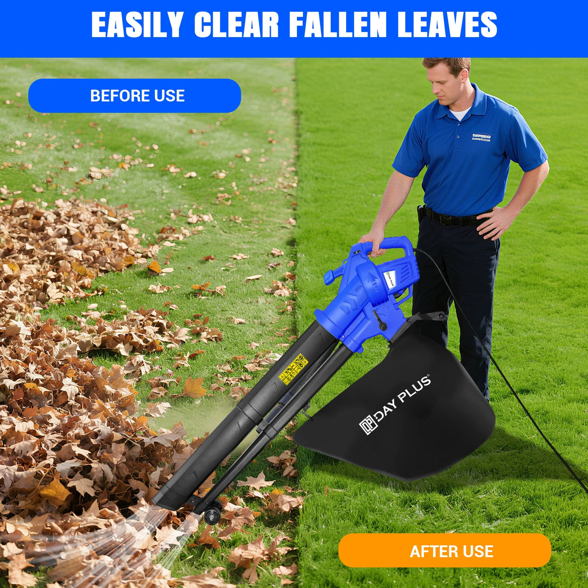 3-in-1 Leaf Blower, Vacuum and Mulcher, 3500W with 35L Collection Bag