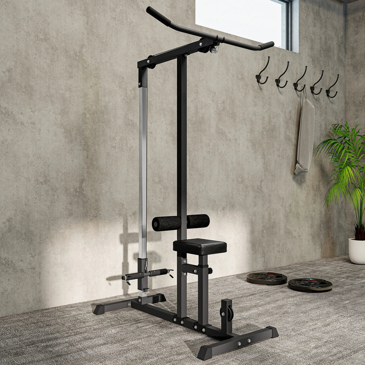 Exercise Pulldown Machine, Dip Station Power Tower Stand Adjustable Positions