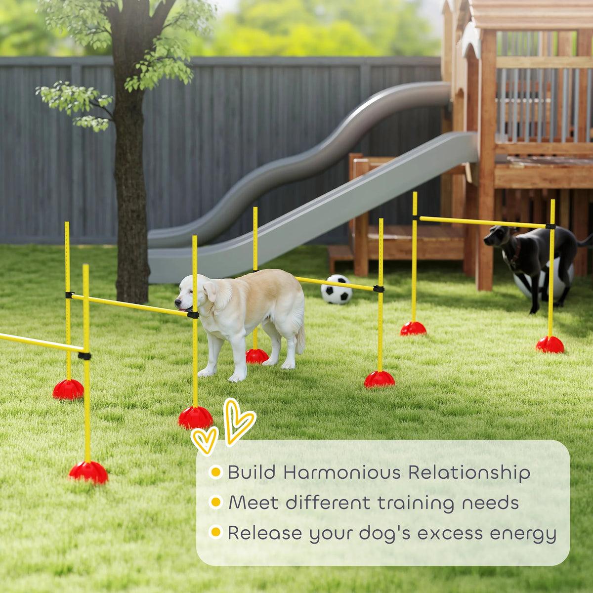 4-Piece Dog Agility Hurdle Set with Adjustable Jump Heights and Carry Bag