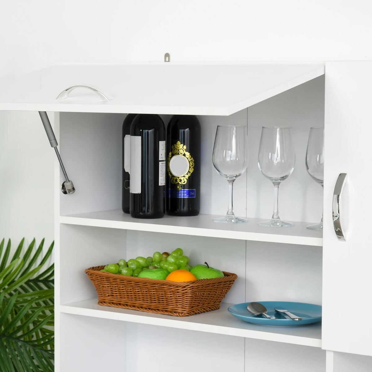 Freestanding Kitchen Cupboard Storage Unit with Drawers and Shelf