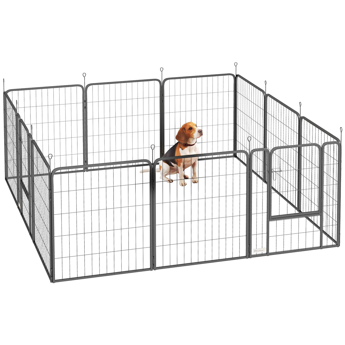 Dog Pen, 12 Panels Puppy Pen for Medium Dogs, 80cm High, Black