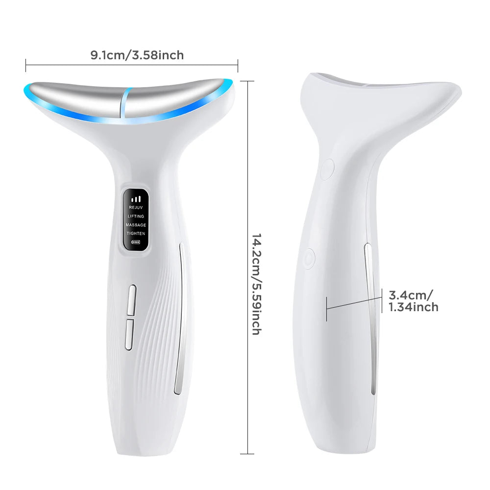 Microcurrent Neck Face Massager EMS LED Skin Tightening Lifting Device