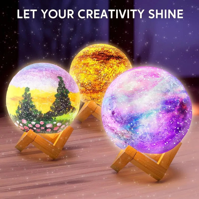 DIY Moon Lamp Paint Kit – 3D Glow-in-the-Dark Galaxy Craft Set for Kids