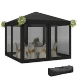 Outsunny 3 x 3 m Pop Up Gazebo, 420D Garden Tent Canopy with Removable Mesh Sidewall Netting, Carry Bag for Garden Patio Outdoor