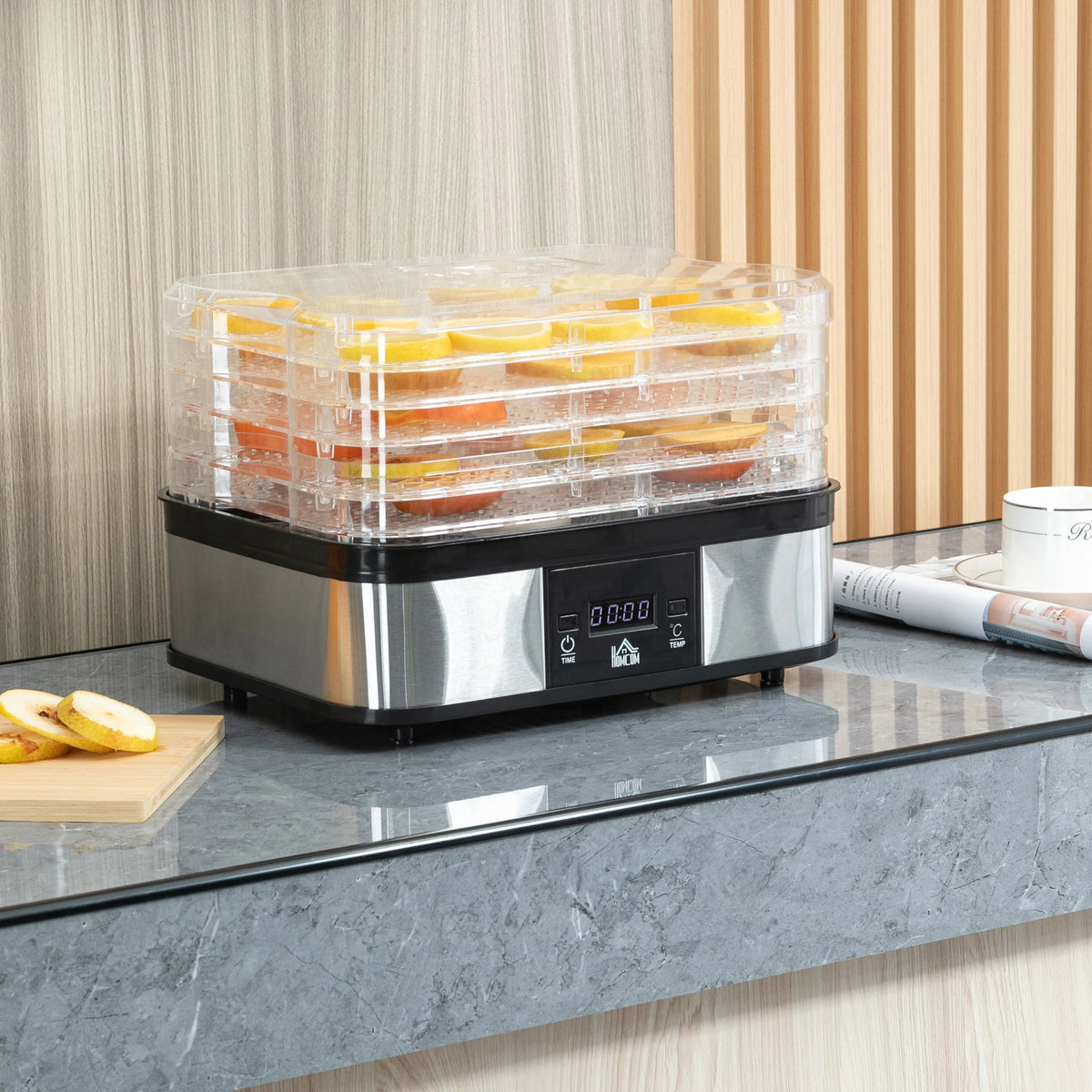 5-Tier Food Dehydrator with Adjustable Temperature and Timer, 245W