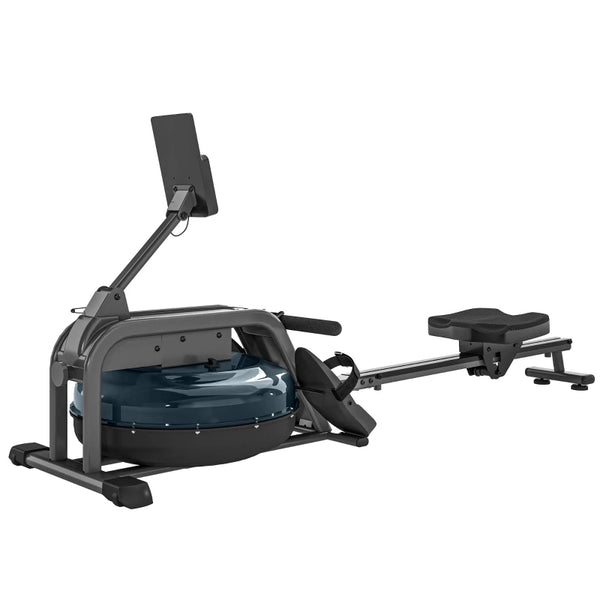 Water Rowing Machine with Adjustable Resistance – Foldable Cardio Rower with Wheels & LCD Display