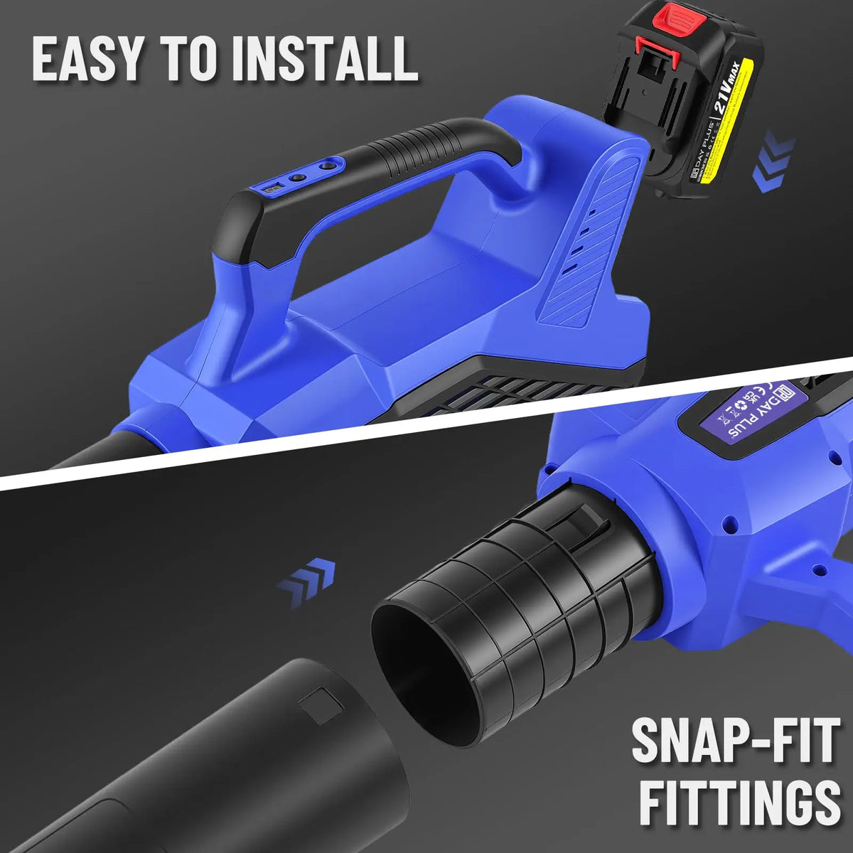 Cordless Leaf Blower with 2.0Ah Battery and Charger, 6-Speed Lightweight Garden Blower