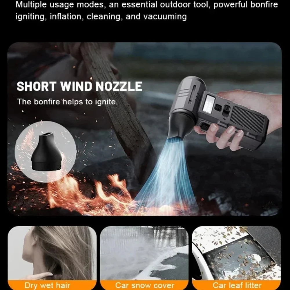 2 in 1 Cordless Air Duster and Vacuum with Brushless Motor, 9000mAh Battery and LED Light