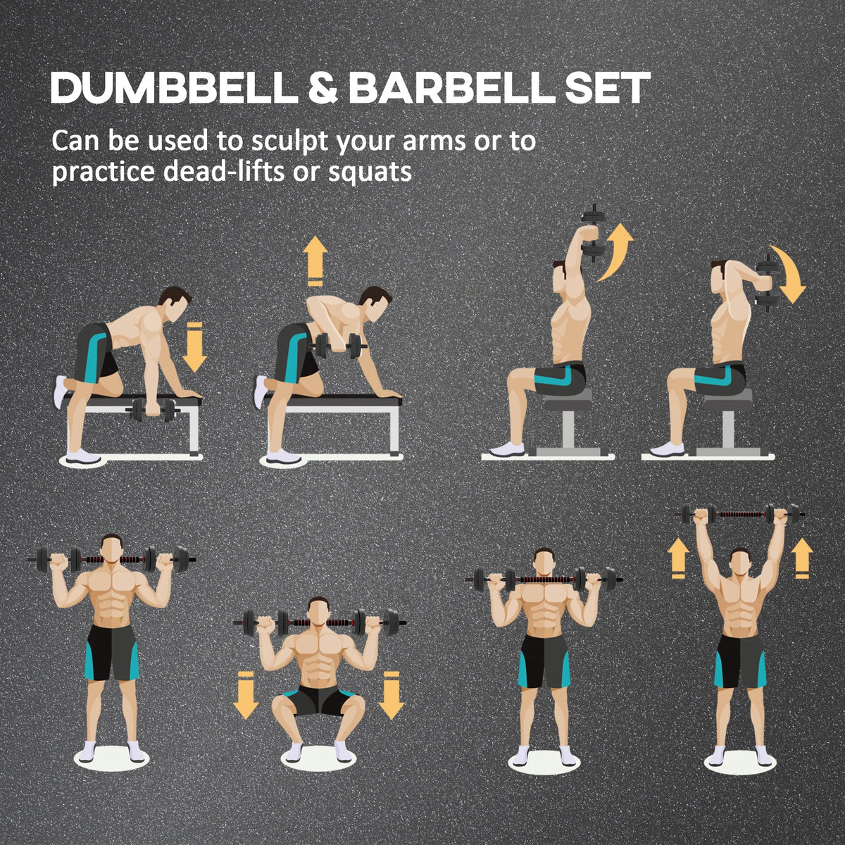 15kg 2-in-1 Adjustable Dumbbell and Barbell Weight Set