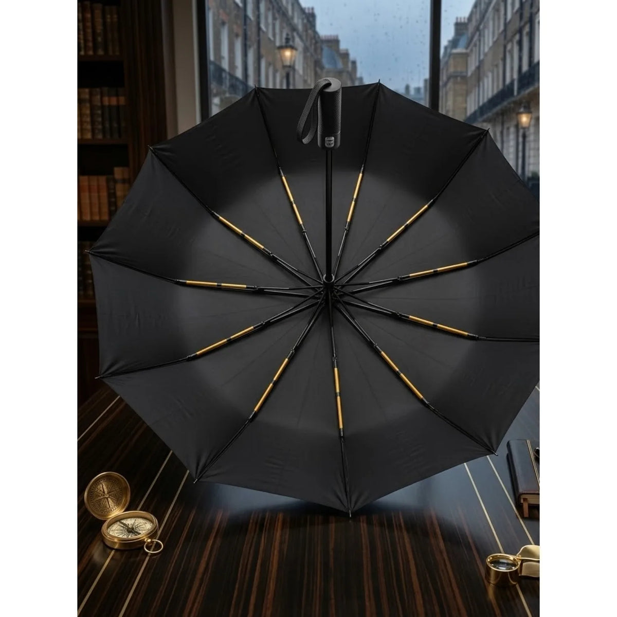 Windproof Automatic Folding Umbrella with Gift Box, 12 Double Ribs