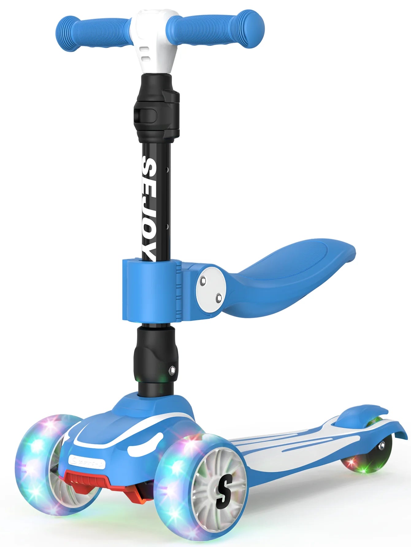 Kids Scooter with LED Wheels Adjustable Height 3 Wheel Ride On Scooter