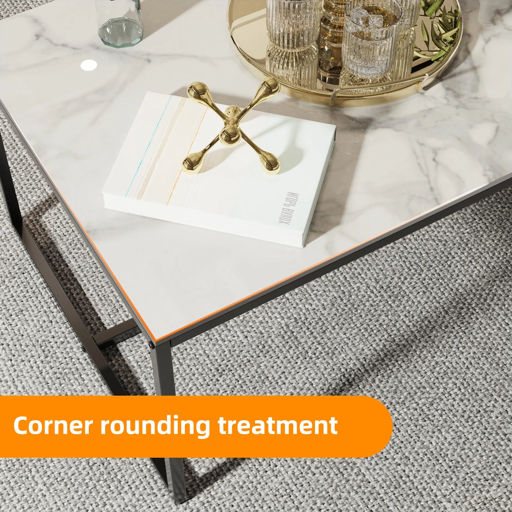 31.5 Inch Round Mirrored Coffee Table with Crystal Inlay | Silver Accent Table for Living Room