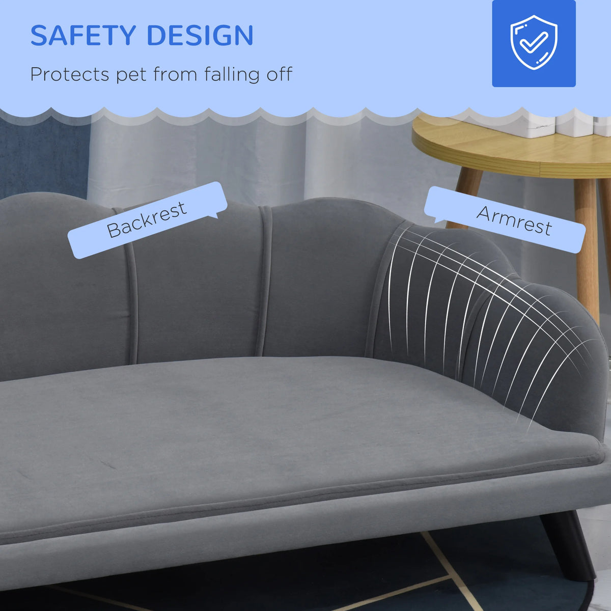 Dog Sofa, Pet Couch Bed for Medium, Large Dogs w/ Legs, Cushion