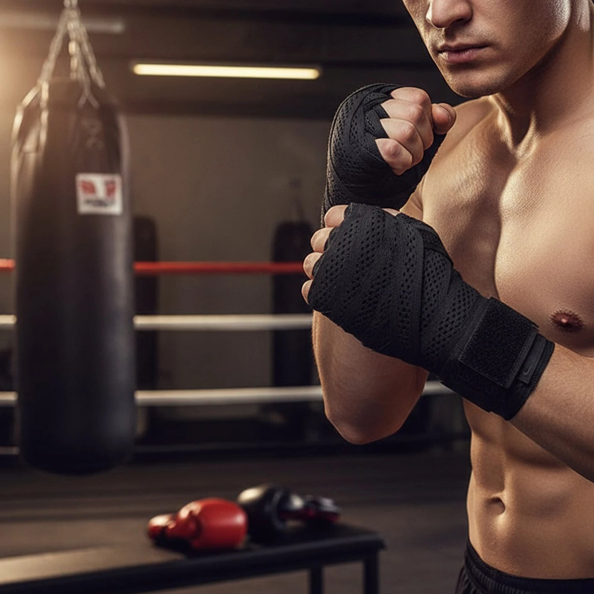 Stretch Kickboxing Hand Wraps Wear Resistant Breathable Sweat Wicking Wristbands for Boxing Knuckle Support