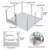 BINGOPAW Acrylic Pet Whelping Pen 6-10 Panels Multiple Sizes Clear Playpen Fence for Guinea Pigs Rabbits Small Animals