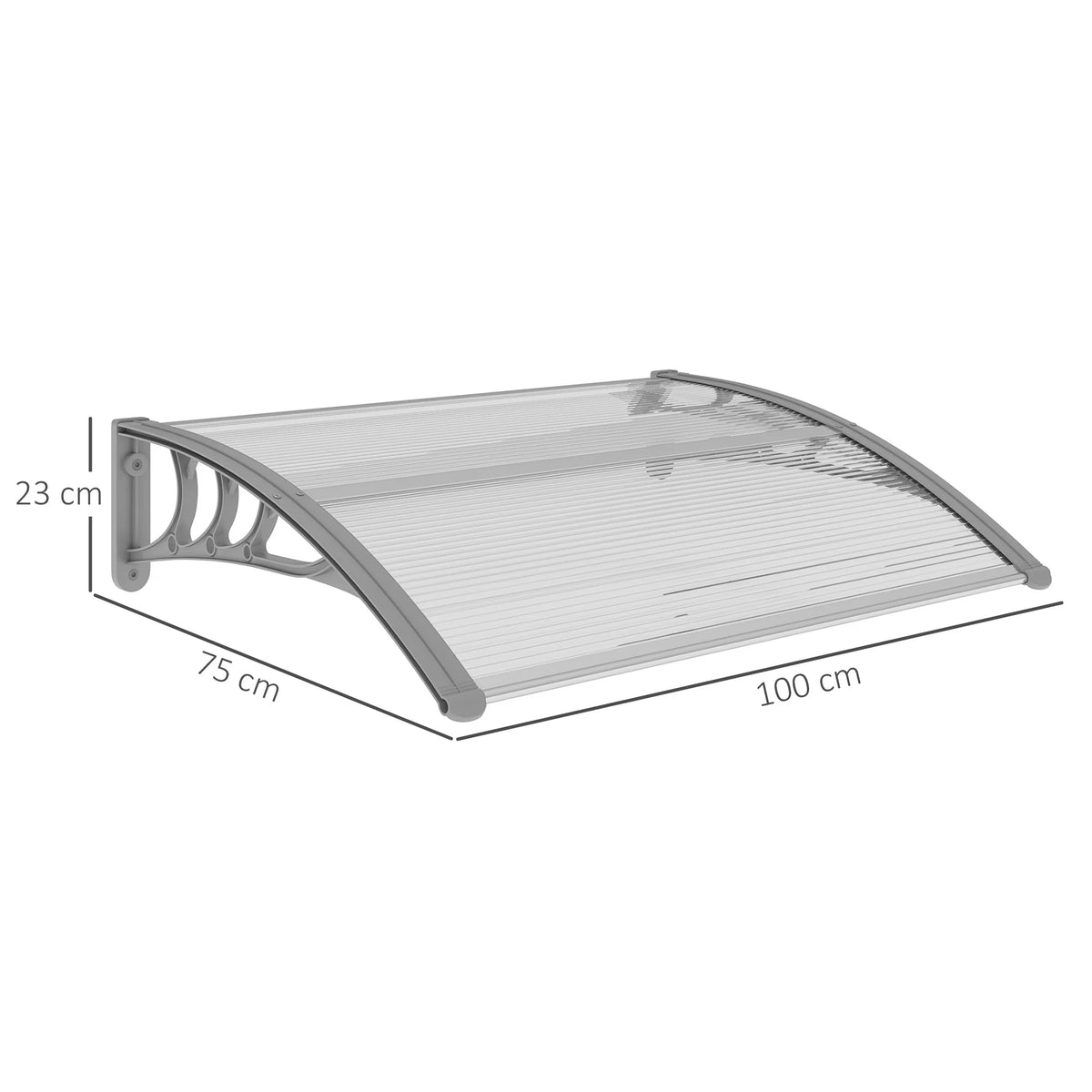 Door Canopy Awning Outdoor Window Rain Shelter Cover for Door Porch 100 x75cm