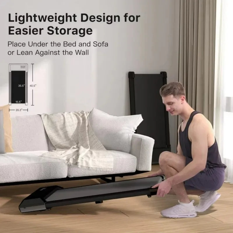 2 in 1 Under Desk Walking Pad Treadmill 2.5HP 300lbs Capacity Quiet Portable LED Display Bluetooth