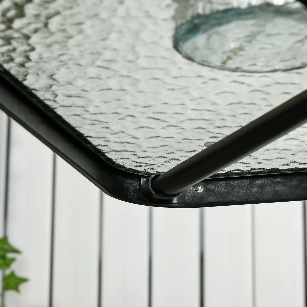 Square Patio Table, Tempered Glass Top, Garden Dining & Coffee Table
