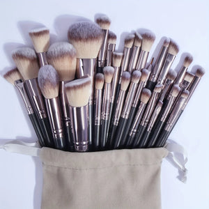 30Pcs Professional Makeup Brush Set Foundation Concealers Eye Shadows Powder Blush Blending Brushes Beauty Tools with Bag