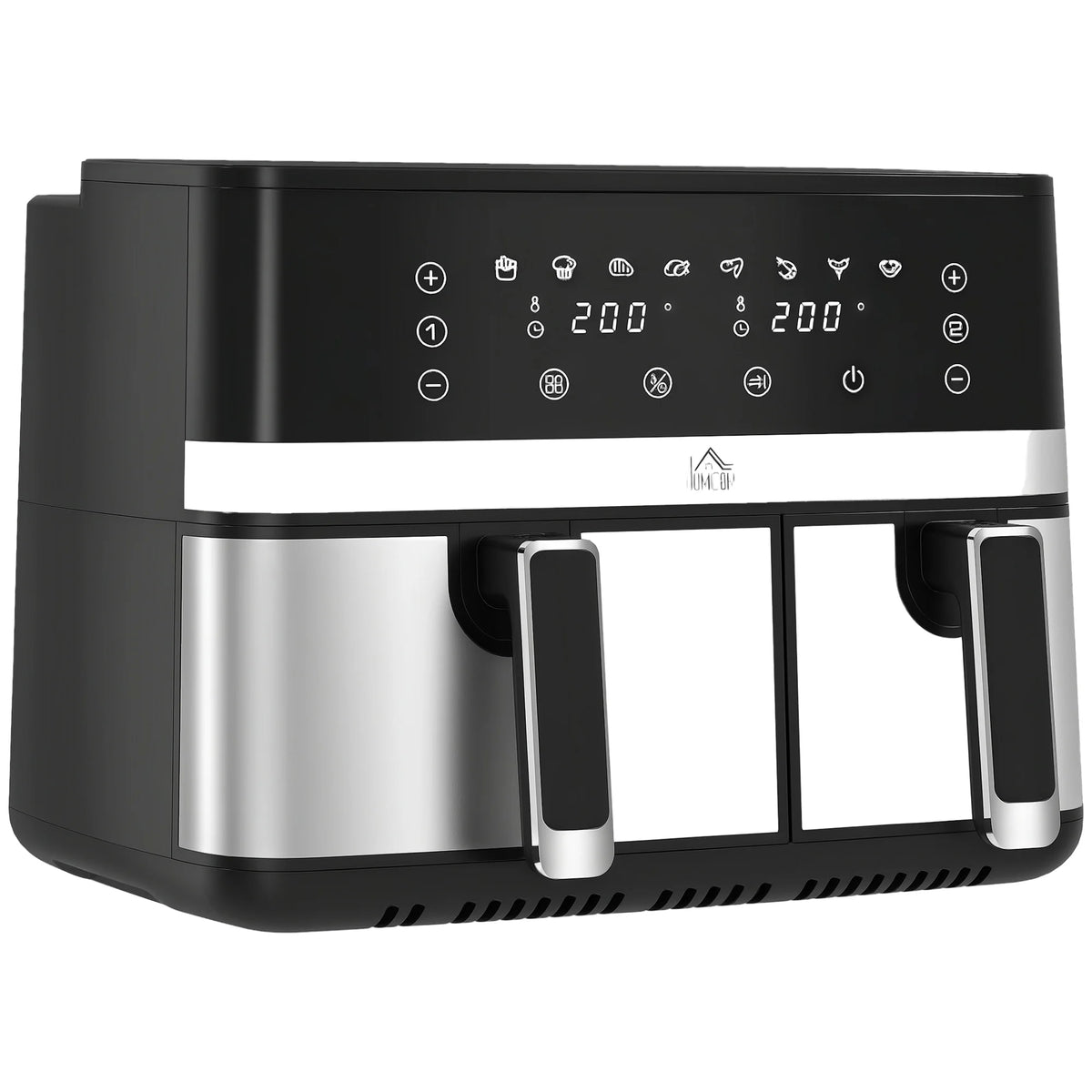 Dual Air Fryer, 8.5L Double Air Fryer with 8 Presets, Smart Finish, 2700W