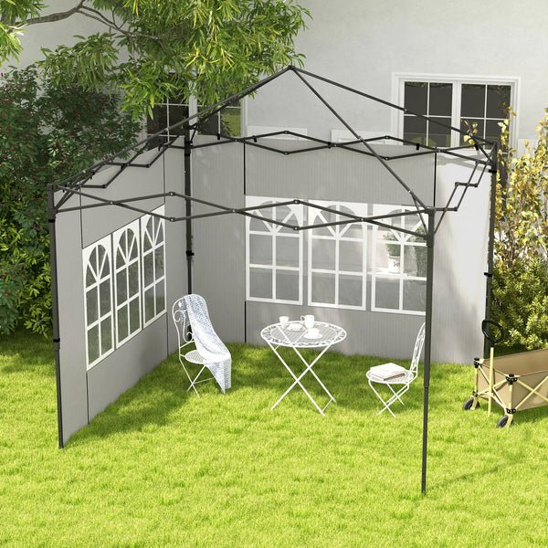 Gazebo Side Panels with Window for 3 x 3m and 3 x 6m Gazebos, Pack of 2, White