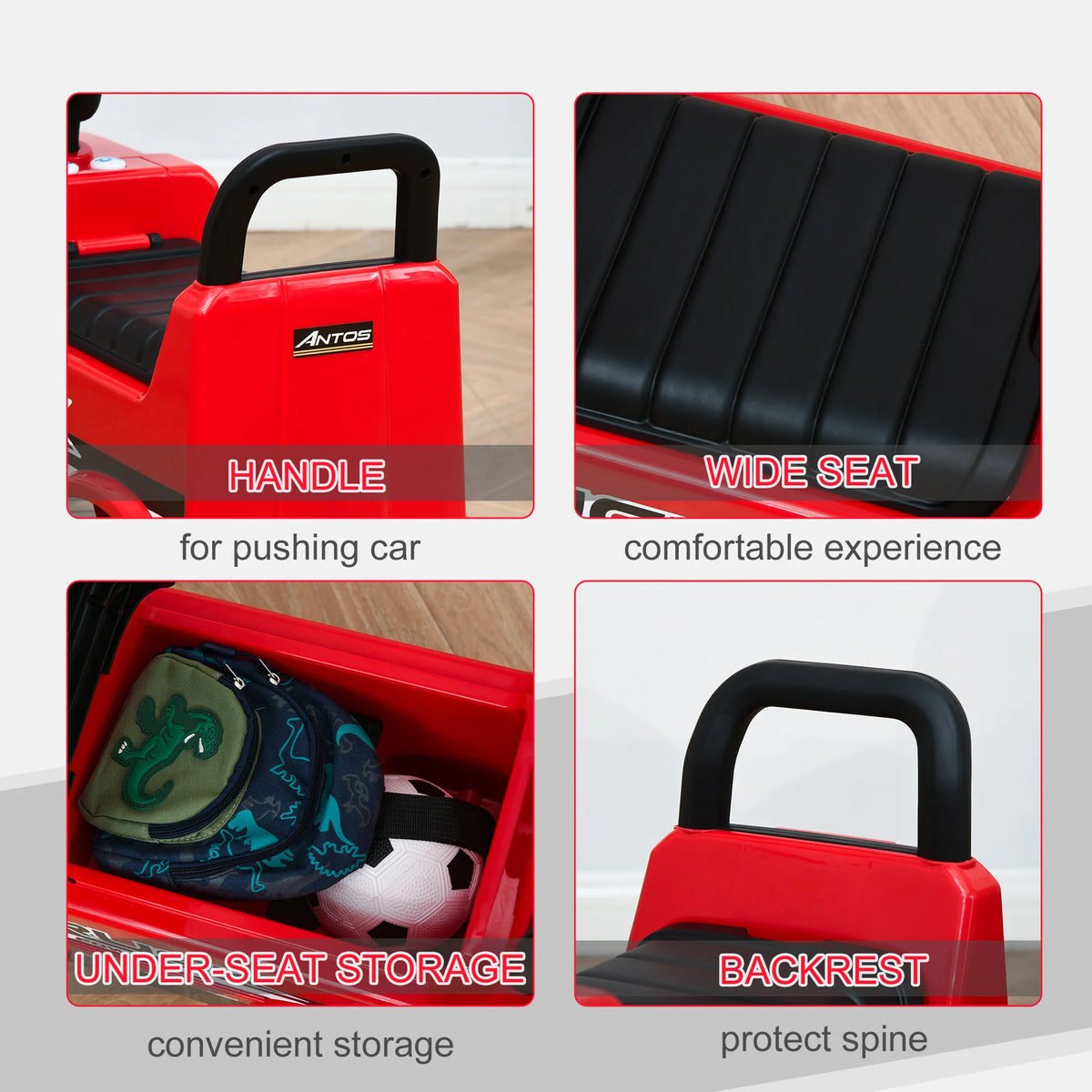 3-in-1 Ride On Car for Kids, Mercedes Truck Design with Storage, 12-36 Months