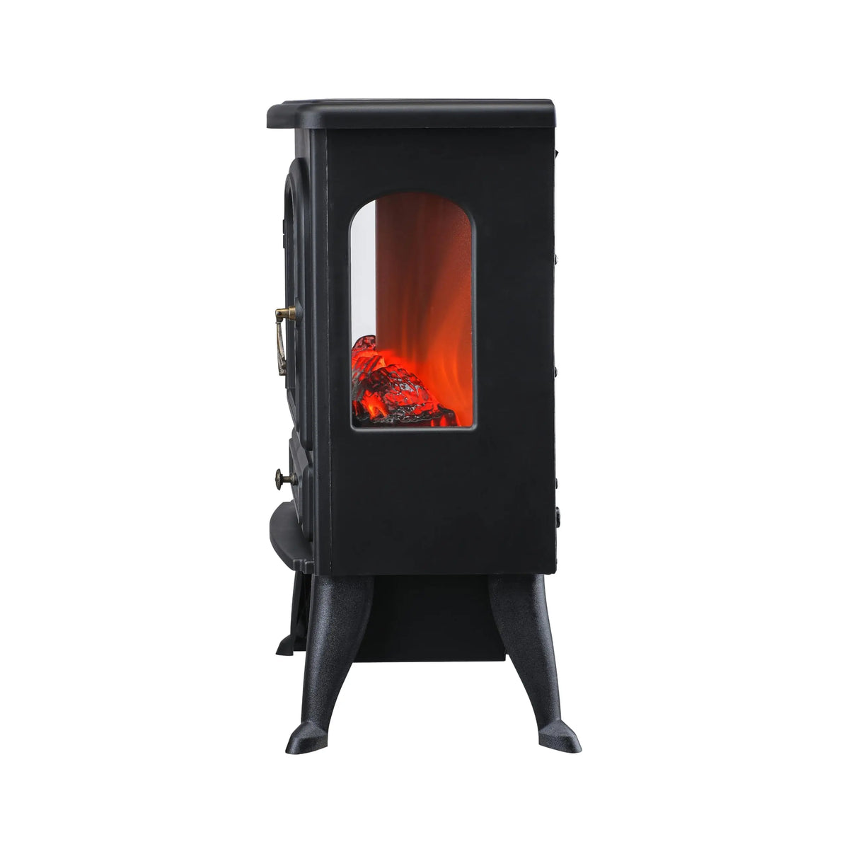 Freestanding Electric Fireplace with 3-Sided Glass View, 750W/1500W