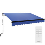2.5x2m Electric Retractable Awning with LED Lights and Remote Control UV50+ Aluminium Frame Patio Canopy Blue