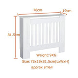 White MDF Radiator Cover Horizontal Striped Grille with Top Shelf Small Medium Large for Living Room Hallway