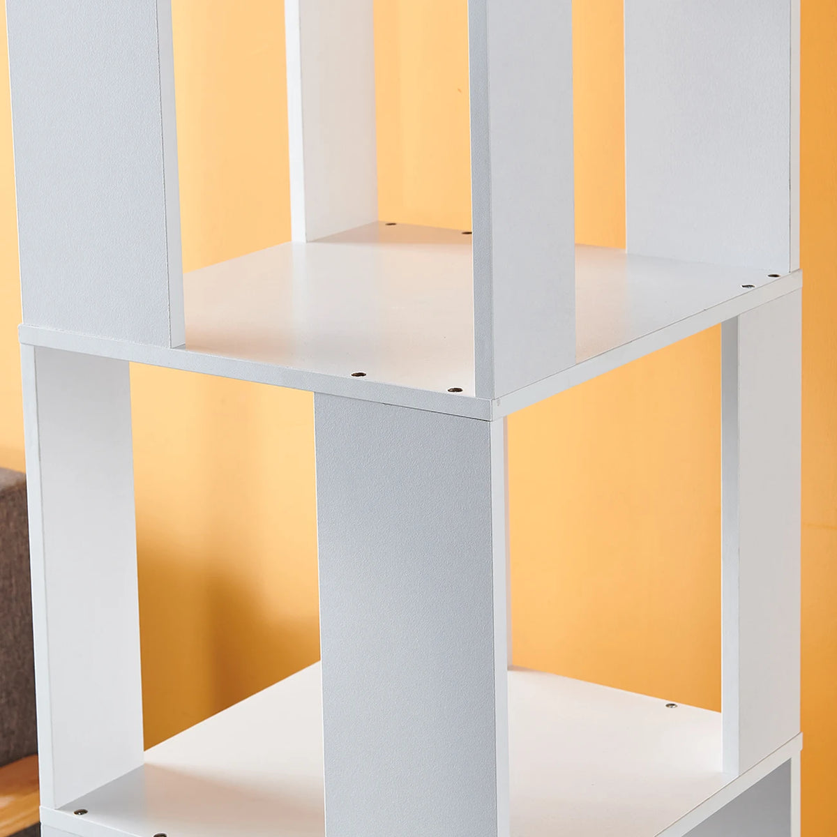 190cm Rotatable 6-Tier Slim Bookcase Corner Shelf | Freestanding Wooden Display Cabinet for Living Room Bedroom