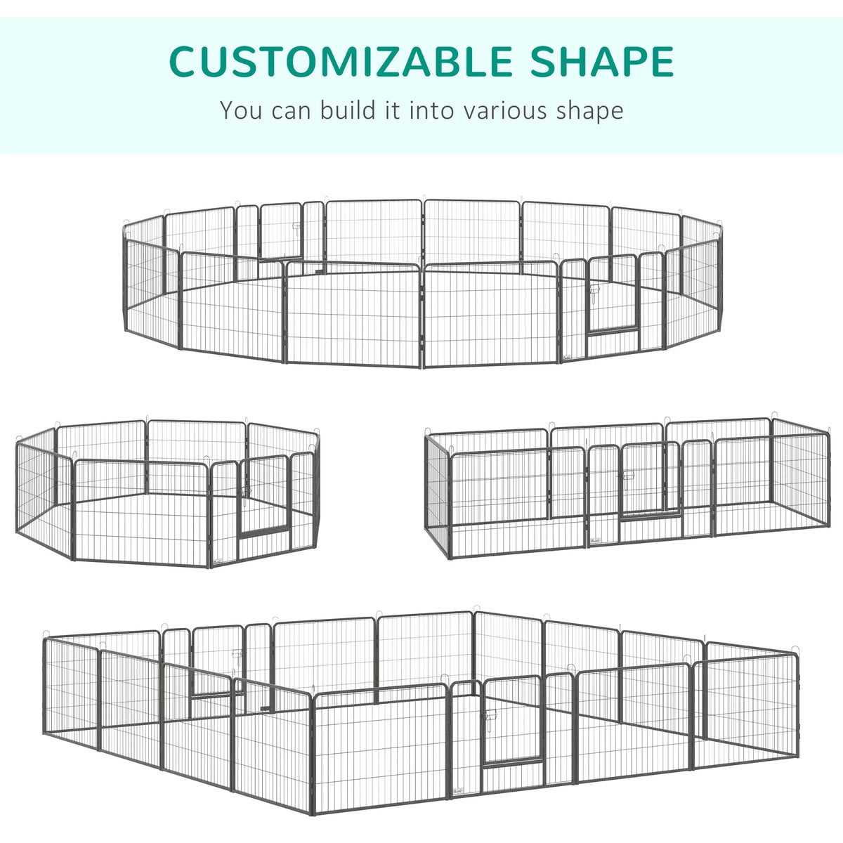 16-Panel Heavy Duty Puppy Play Pen for Small Dogs, 60cm High