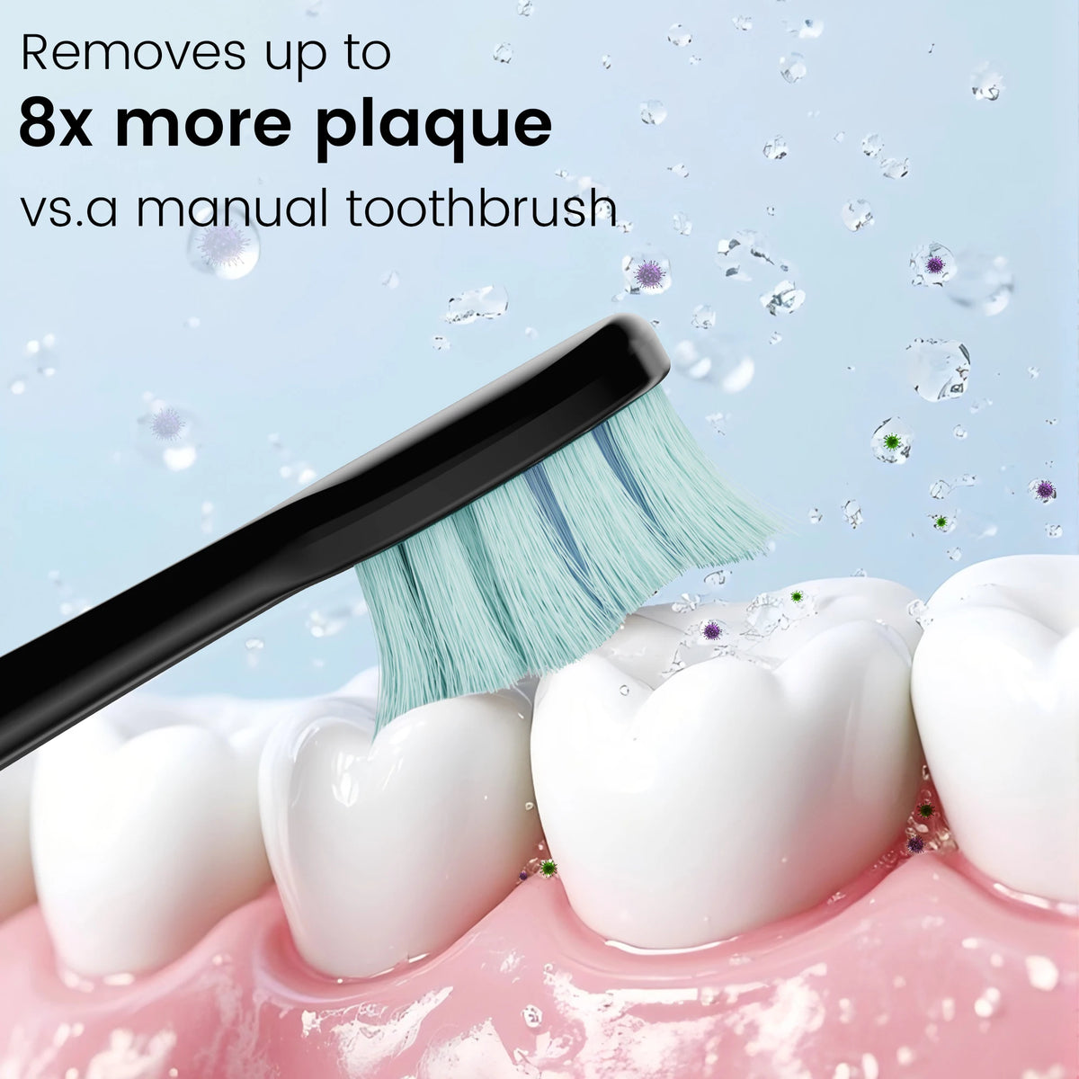 Electric Sonic Toothbrush with 10 Replacement Heads Rechargeable Waterproof Toothbrush