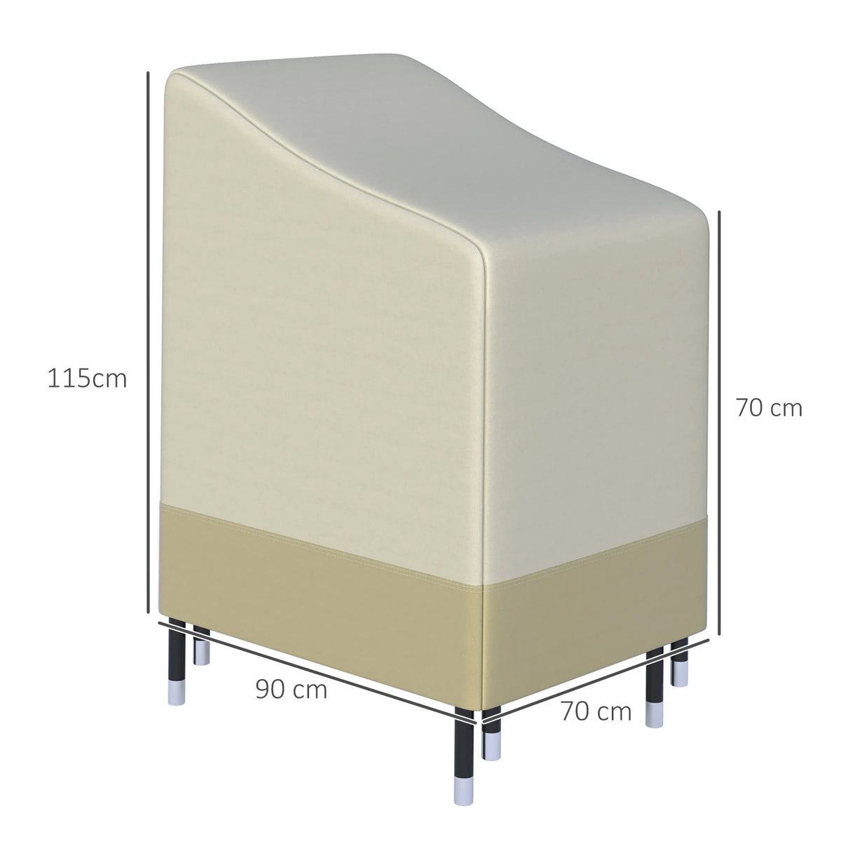 600D Oxford Cloth Waterproof Furniture Cover for Wicker & Rattan Garden Chairs, L70 x W90 x H115cm