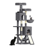 Dogat 158cm Multi-Level Cat Tree Scratching Board Post Perch Large Pet Playhouse for Multiple Cats