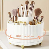 RONSLORE 360° Rotating Makeup Brush Holder | 5-Slot Desktop Organizer for Vanity & Bathroom