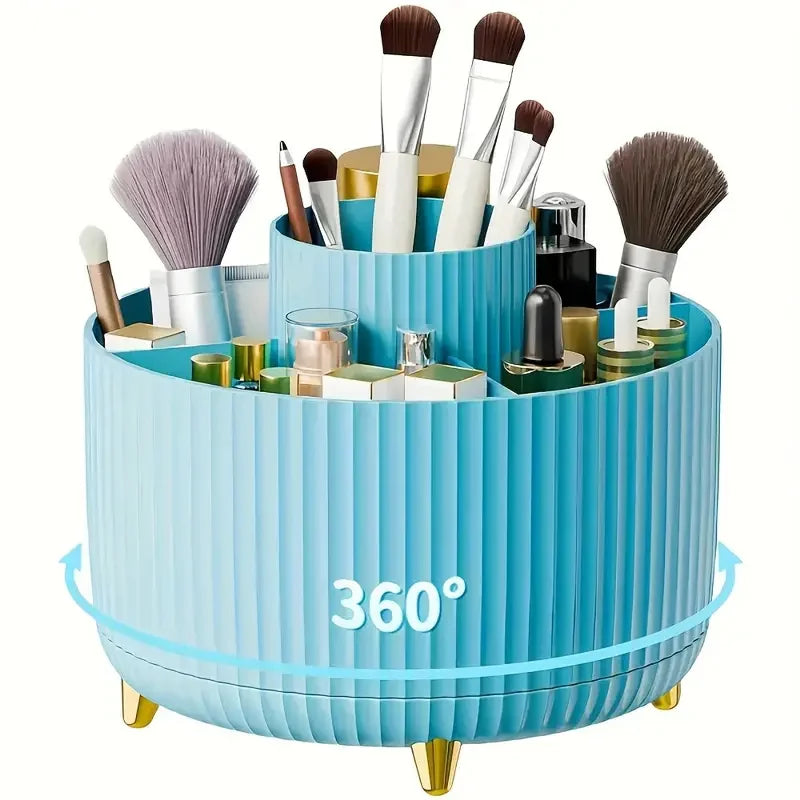 RONSLORE 360° Rotating Makeup Brush Holder | 5-Slot Desktop Organizer for Vanity & Bathroom