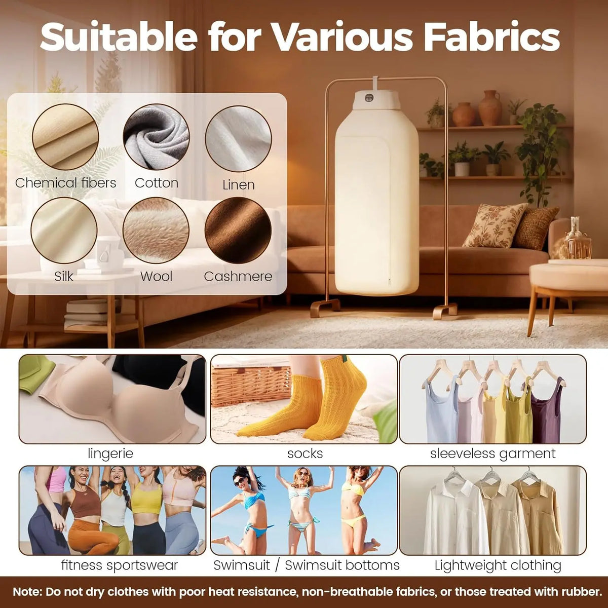 Portable Clothes Dryer with Timer and Drying Bag, Compact Electric Dryer for Travel and Small Spaces