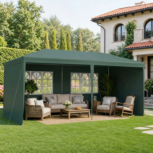 6 x 3m Garden Party Gazebo Marquee with Windows